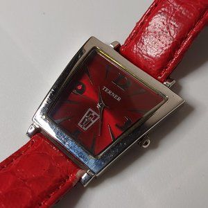 Bijoux Terner Silver Tone And Red Watch